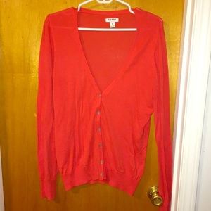 Medium Old Navy dark orange button up sweater